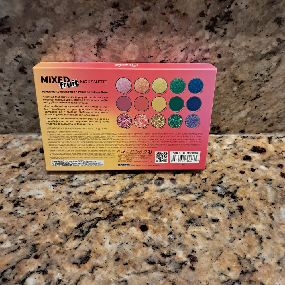 Rude Cosmetics Mentos Beauty Mixed‎ Fruit Neon Eyeshadow Palette - Picture 2 of 4